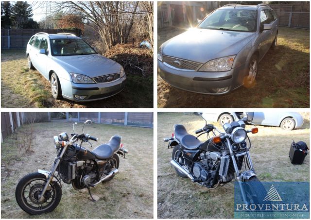 Aus Insolvenz: FORD Mondeo 1.8 i Ghia Flüssiggas, EZ 2005, 232.000 km, Motorrad Chopper HONDA RC 09, EZ 1985, 46.000 km, Schweissgerät, Amboss 450 kg, etc., 03046 Cottbus