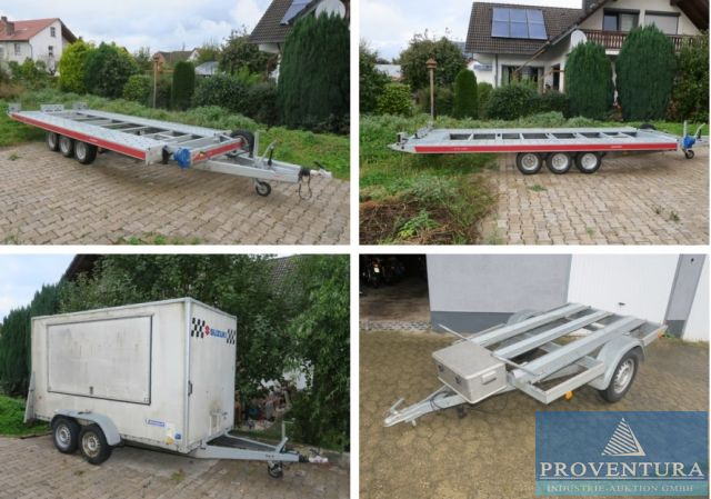 Anhänger-Auktion: Pkw-Trailer, EZ 2020, 3,5 t, Koffer-Anhänger Thule EZ 2006, 2,5 t, Motorrad-Anhänger Stema, EZ 2000, 750 kg