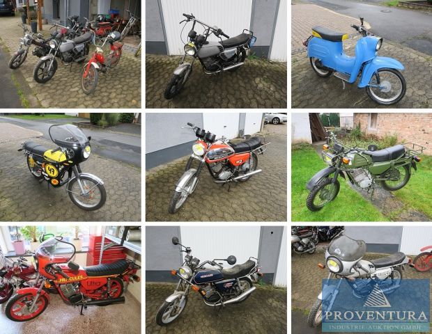 Nachverkauf zur Versteigerung aus Nachlass: 90 Mofas und Motorräder Hercules, Puch, DKW, Kreidler, etc. 50er - 80er Jahre