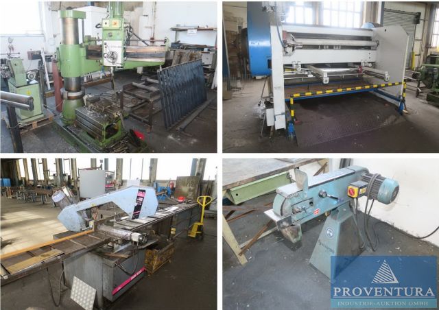 Vorankündigung Insolvenzversteigerung: ca. 200 Pos. eines Metallbaubetriebes, Radialbohrmaschine TAI PIIN, Werkstatt-Kompressor SCHNEIDER 620, Metallbandsäge MEP Shark, Kantenschleifer ZIMMER, Profil-Stabstahlschere PEDDINGHAUS u.v.m.