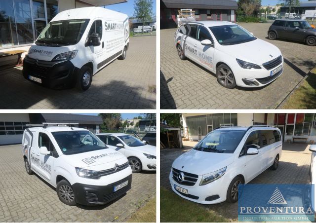 Fahrzeug-Auktion: Lkw CITROEN Jumper 2.2 BlueHDi 140, EZ. 2020, ca. 20.000 km, Pkw MERCEDES V250, EZ. 2015, ca. 150.000 km, Pkw PEUGEOT 308, EZ. 2016, ca. 115.000 km