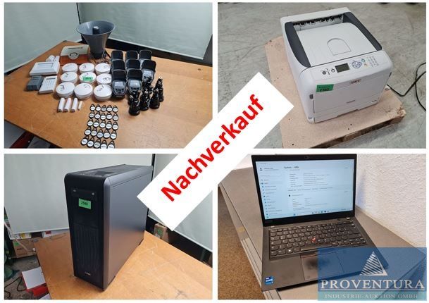 Nachverkauf Versteigerung Leasingrückläufer: 46 Positionen, Server, Alarmanlagen, Laptop LENOVO Thinkpad P14s Gen 2i, Farblaserdrucker OKI Pro843WT,