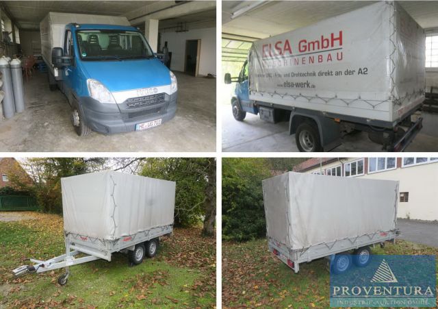 Fahrzeug-Auktion: Lkw IVECO Daily 70C15 EEV, EZ. 2013, 205.000 Km, Tandemachs-Anhänger ANSSEMS PSX2500, EZ. 2021