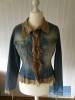 Damenjacke Jeansjacke mit Wildlederimitat Applikation Gr. 40