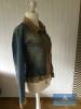 Damenjacke Jeansjacke mit Wildlederimitat Applikation Gr. 40