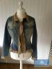 Damenjacke Jeansjacke mit Wildlederimitat Applikation Gr. 40