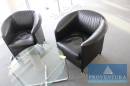 Ledersofa WITTMANN Aura 3-Sitzer schwarz dazu 2 Sessel