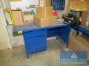 Werkbank Stahl/Holz blau ca. 150x80x85h cm