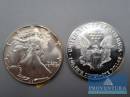 Silbermünzen USA 2x 1 Dollar Silver Eagle 1987 st Silber .999 31.103 gr