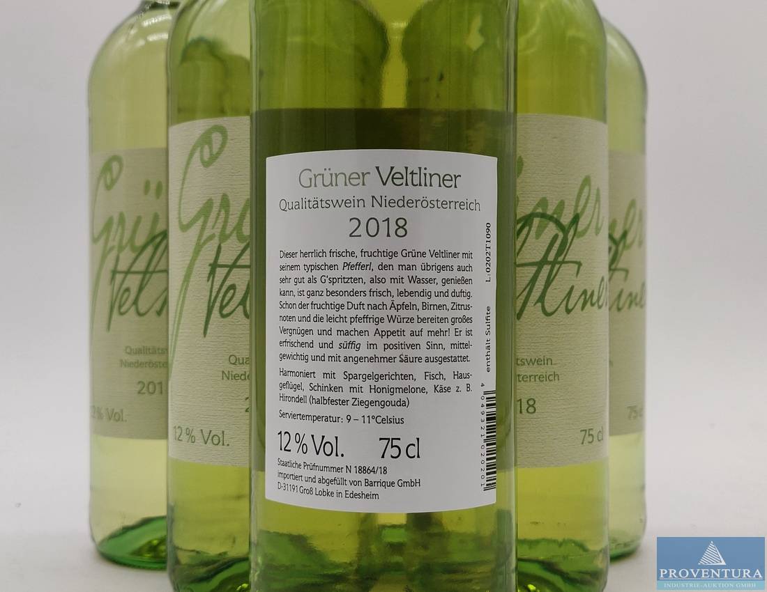 6 Veltliner Grüner Flaschen Weißwein