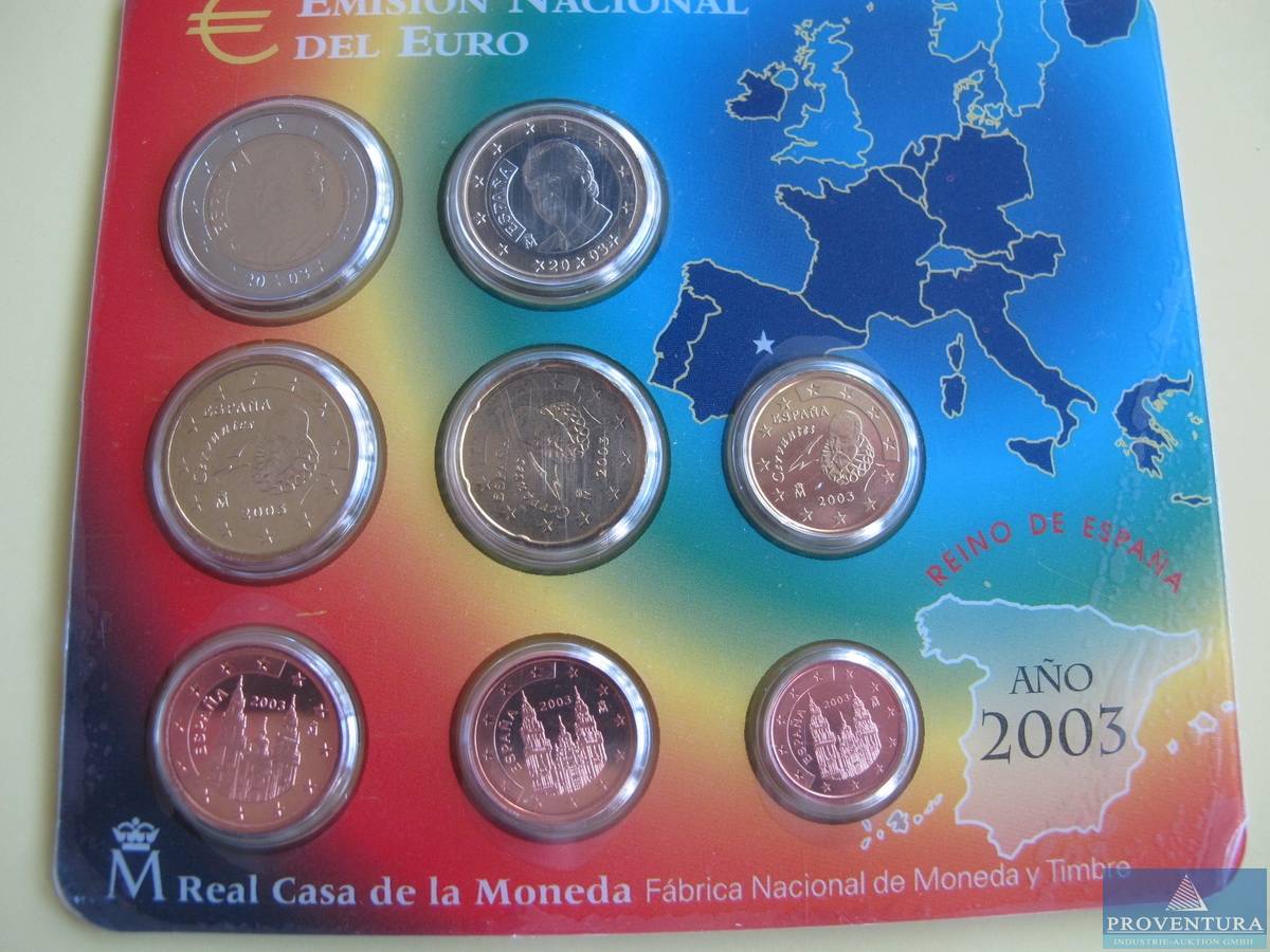 Euro Kursmünzensätze Spanien 1999 2005 Proventura Online Auktion