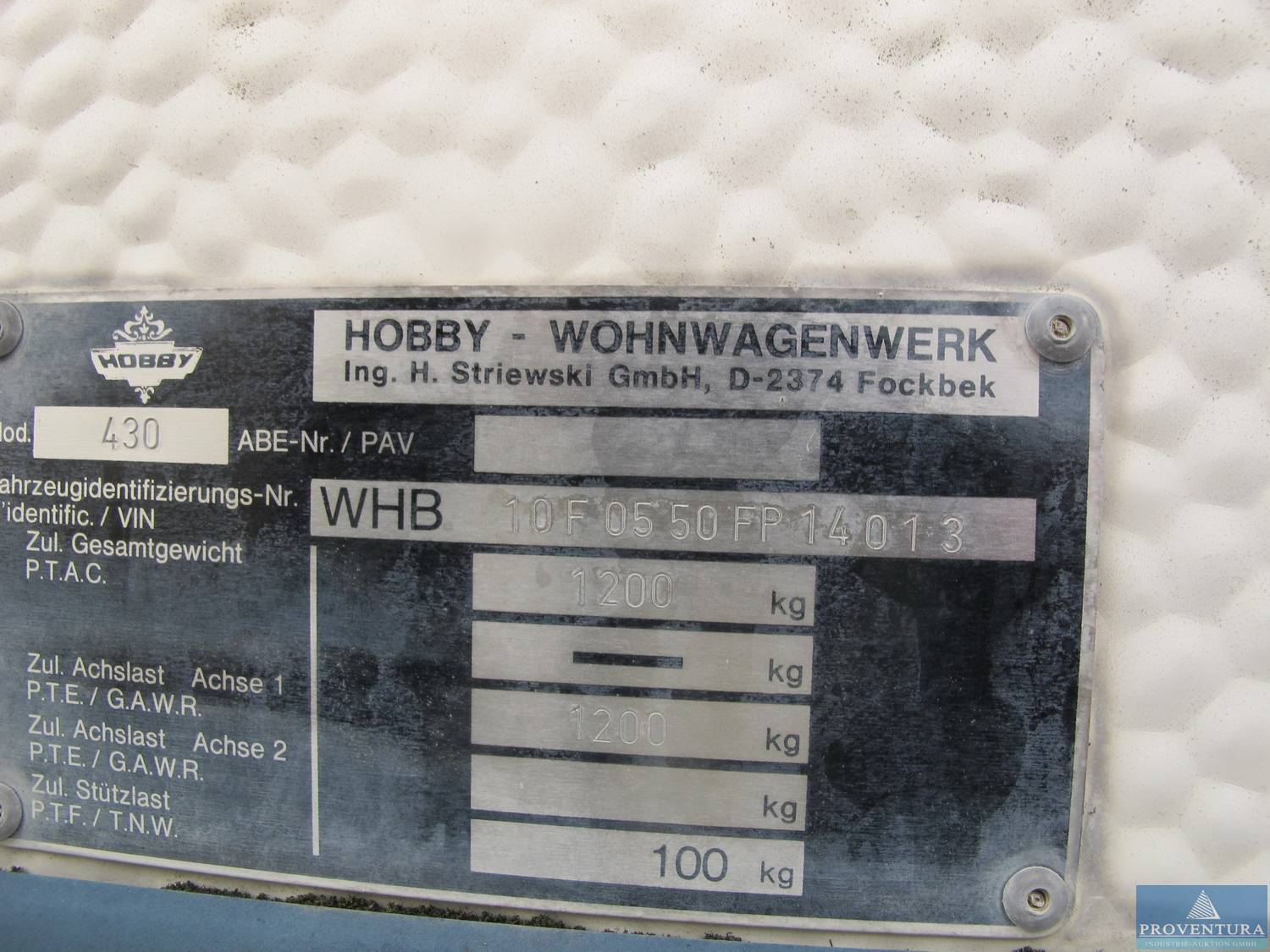 Wohnwagen Hobby DeLuxe vermutl. Modell 400 KB