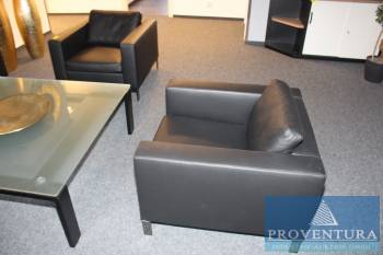 3 Leder-Sessel WALTER KNOLL schwarz Foster 503