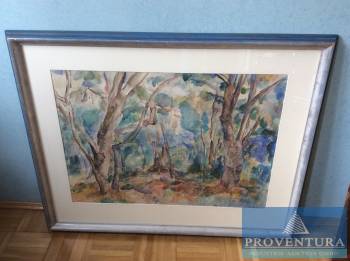 Aquarell „Wald im Tessin 1944“