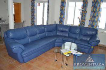 Eck-Ledersofa HIMOLLA 24 LongL Lagune blau