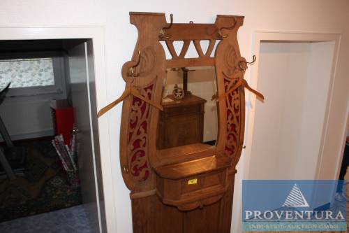 Wandgarderobe Eiche leierförmig ca. 100bx210h cm