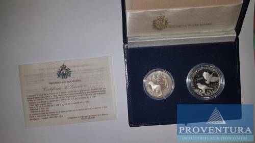 Silbermünzensatz San Marino Wildlife Protection 1993 500 Lire KM291 11 gr