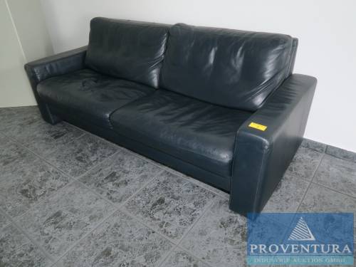 Leder-Sofa 2-Sitzer schwarz ca. 200x86x50h cm