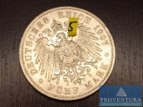 Silbermünze Preussen 5 Mark 1907A Kaiser Wilhelm II