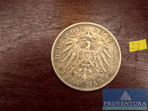 Silbermünze Bayern 5 Mark 1898D König Otto