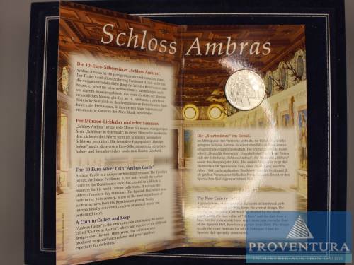 Silbermünze Österreich 10 Euro 2002 Schloss Ambras