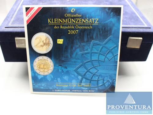 Euro-KMS Österreich 2007 1 ct - 2 Euro gesamt 3.88 Euro