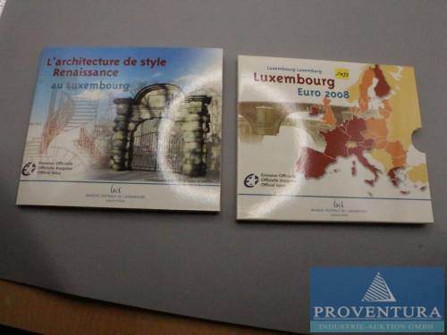 Euro-KMS Luxemburg 2008 Architektur st 1 ct- 2 Euro + 2 Euro Chateau de Berg