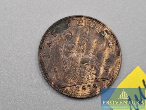 Umlaufmünze England 1 Farthing 1878 vz+ Queen Victoria [1]