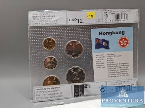 Kleinmünzensatz Hong Kong 10 C - 2 $ 1993-1998