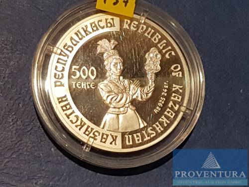 Silbermünze Kasachstan 500 Tenge Assa Tayak 2002 pp