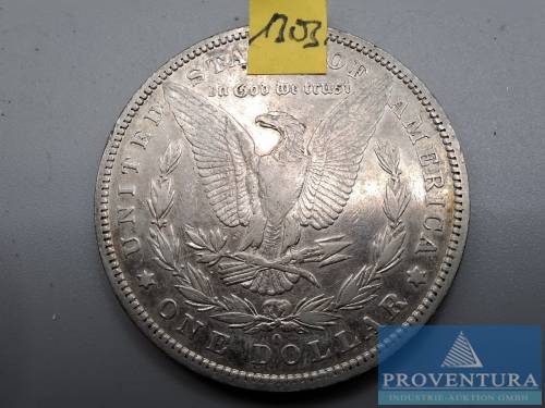 Silbermünze USA 1 Dollar Morgan 1881 ss Silber .900 26.53 gr