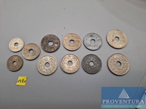 Umlaufmünzen Frankreich Lindauer 3x 5 Centimes/ 6x 10 Centimes/ 2x 25 Centimes