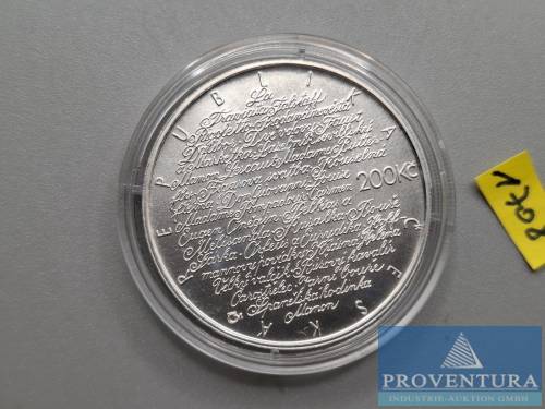 Silbermünze Tschechische Republik 200 Kronen Jarmila Novotna 2007 st Silber .900 Rauhgewicht 13 gr [1]