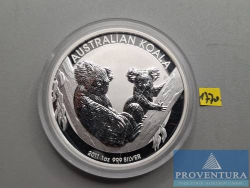 Silbermünze Australien 1 Dollar 2011 Koala pp Silber .999 31.1 gr Rauhgewicht [1]