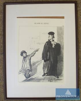 Kunstdruck Honoré Daumier  Ein unzufriedener Kunde aus der Serie Les Gens de Justice