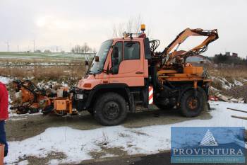 Lkw MERCEDES-BENZ Unimog 405/12 DA16 4x4, EZ 2006, Mähwerke MULAG